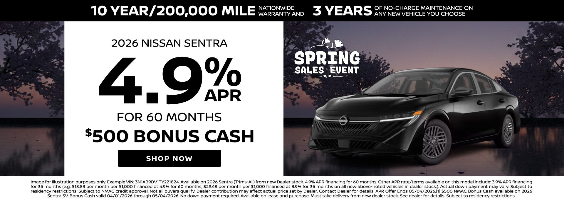 Finance 2026 Nissan Sentra