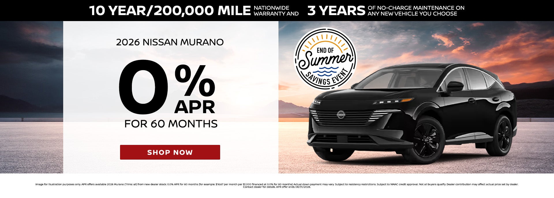 0% APR On 2026 Nissan Murano