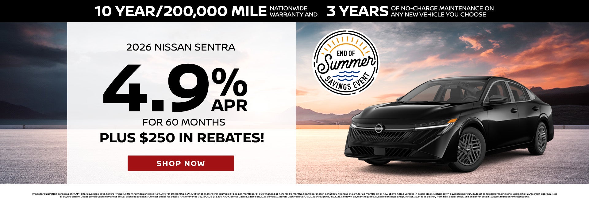 4.9% ARP On 2026 Nissan Sentra