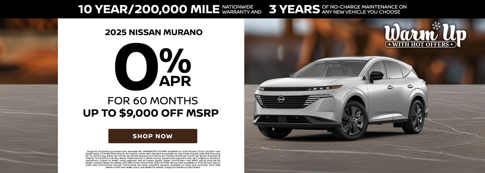 0% APR on 2025 Nissan Murano