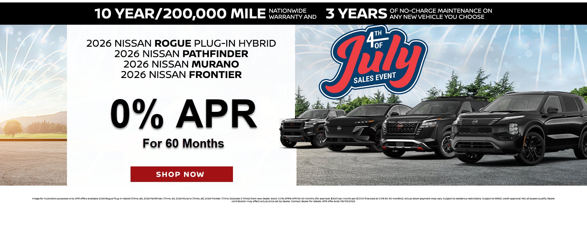 0% APR On Select Nissan Models