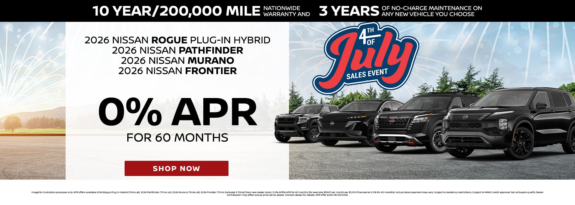 0% APR On Select Nissan Models