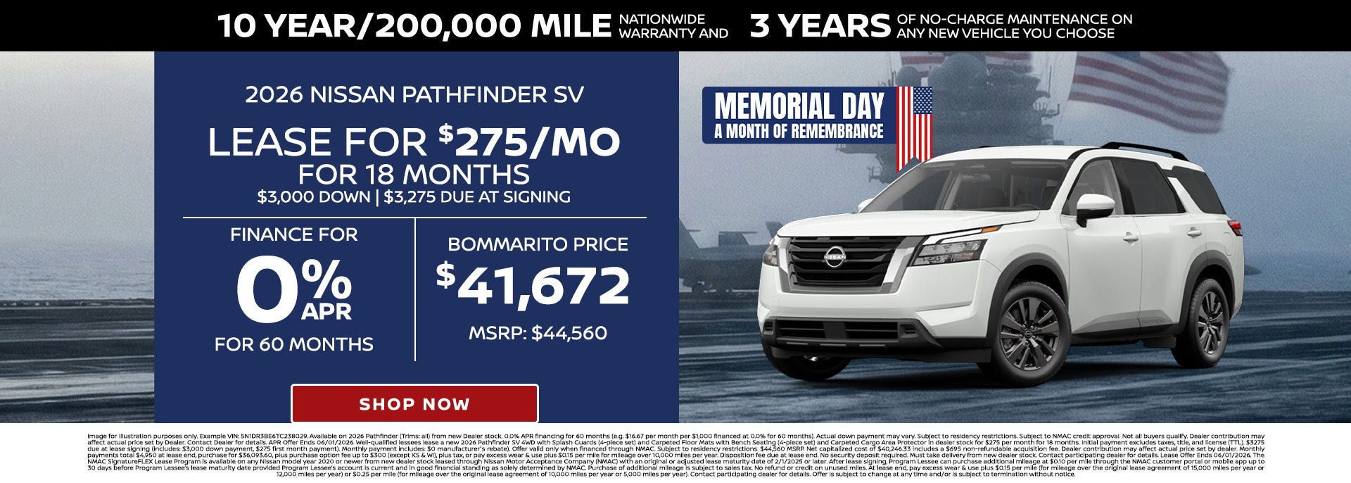 2026 Nissan Pathfinder Lease Offer