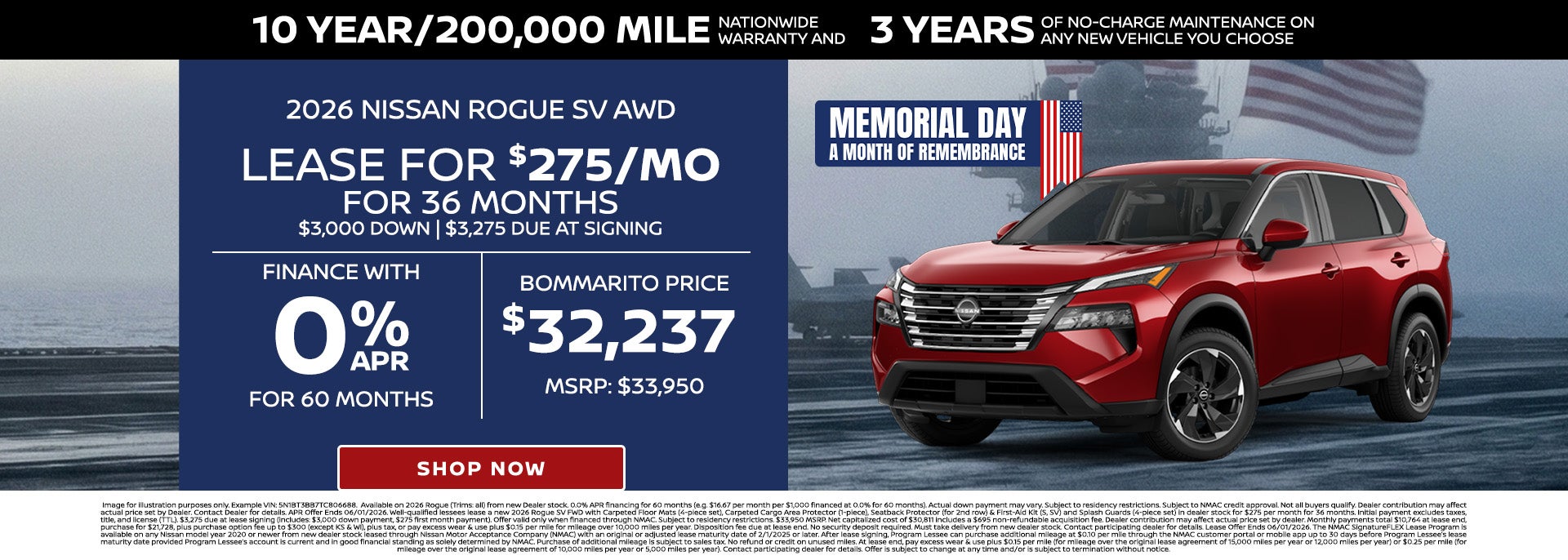 2026 Nissan Rogue Special Offer