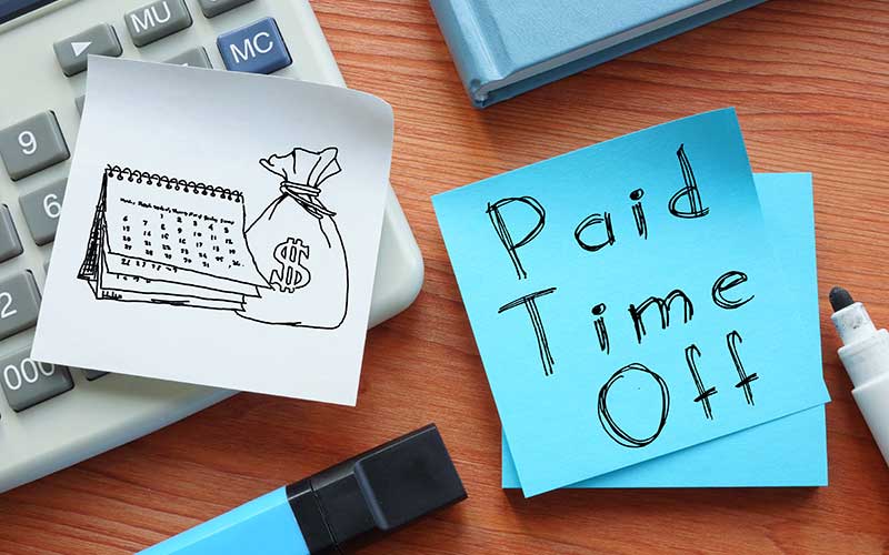 paid-time-off wrote on sticky notes